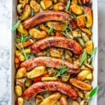 Baked Sausages with Apples Sheet Pan Dinner Recipe