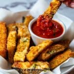 Baked Eggplant Sticks with Parmesan and Marinara Dipping Sauce Recipe