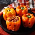 Jack-O'-Lantern Stuffed Peppers Recipe