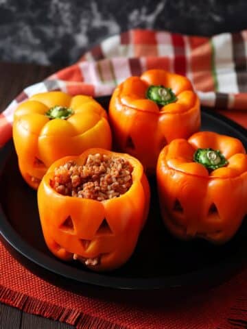 Jack-O'-Lantern Stuffed Peppers Recipe