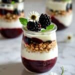 Blackberry Parfait with Vegan Yogurt, Chia Jam, and Buckwheat Groats Recipe