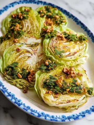 Cabbage Steaks Recipe with Green Chermoula and Toasted Walnuts Recipe