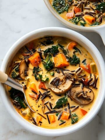 Autumn Wild Rice Soup with Vegetables and Coconut Milk Recipe