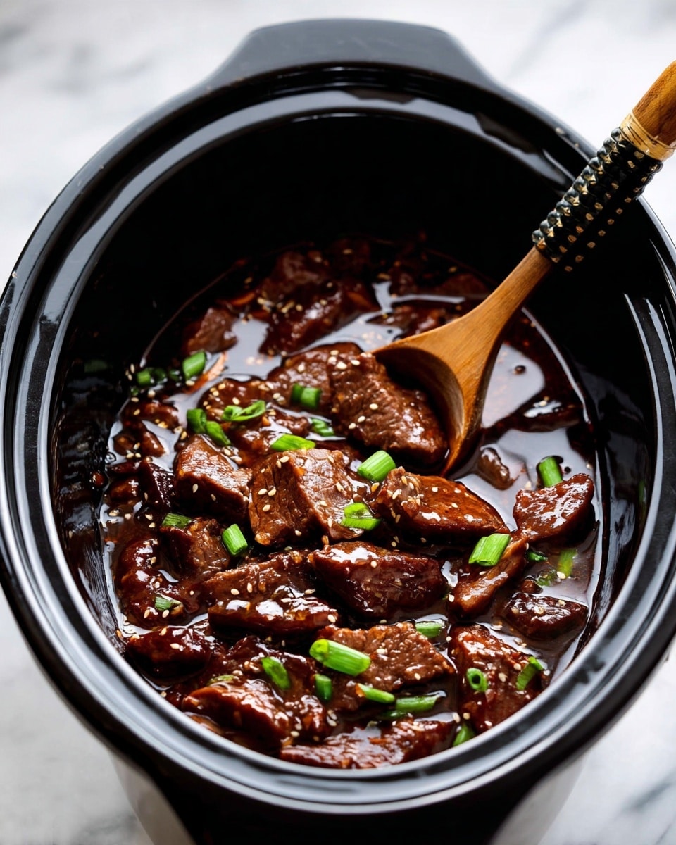 A white bowl with a textured gray pattern holds two layers: the bottom one is plain white rice with soft grain texture, and the top one is glossy dark brown meat pieces covered in thick sauce. The meat is garnished with small, chopped green onions and sprinkled with light tan sesame seeds, adding a fresh and crunchy visual contrast. In the background on a white marbled surface, there is a small white bowl with chopped green onions. The scene includes a striped cloth partially visible at the bottom left corner. Photo taken with an iphone --ar 4:5 --v 7
