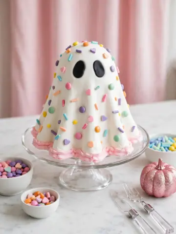 Adorable Ghost Cake with Sprinkles Recipe
